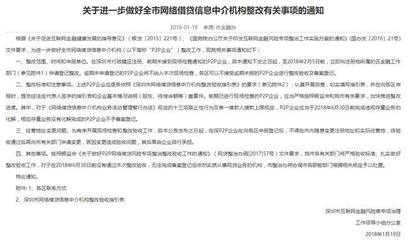 深圳网贷整改细则重磅落地 网络借贷中介迎来最强监管潮